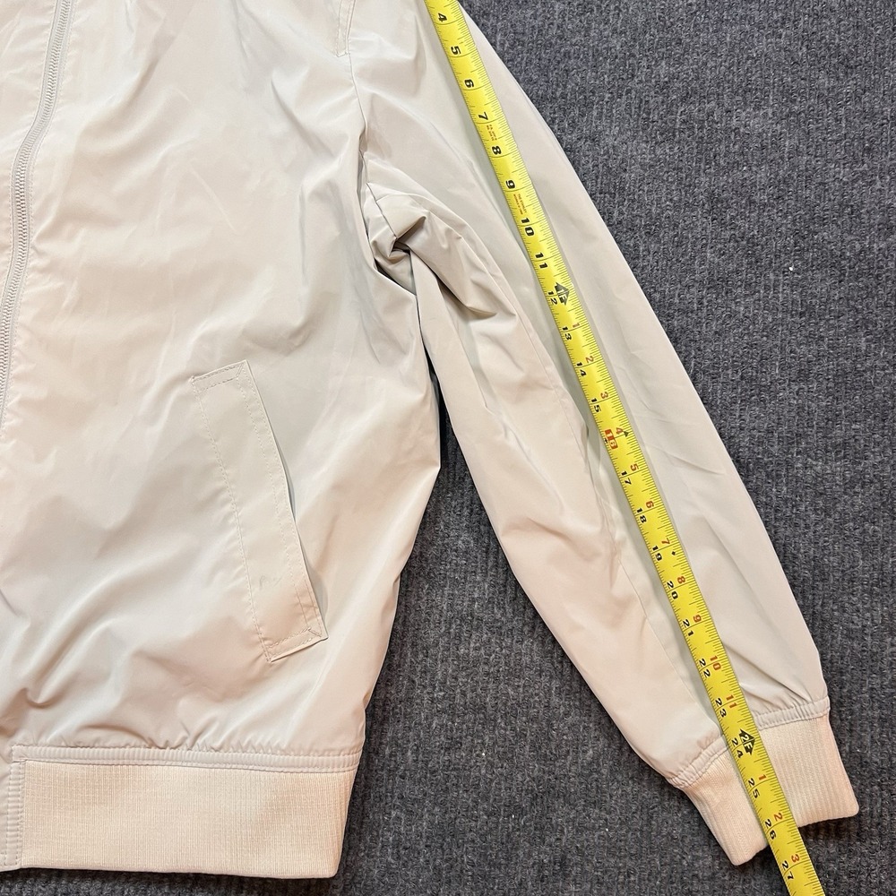 Zara Women's Bomber Jacket Cream‎ Ivory Full Zip Windbreaker Outerwear Varsity - Picture 6 of 9